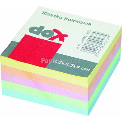 kostka papíru nelepená barevná dox