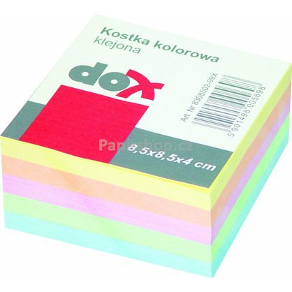 kostka papíru lepená barevná dox