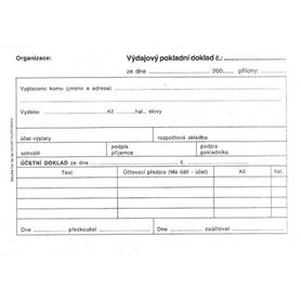 ET050 POKLADNÍ  DOKLAD VÝDAJOVÝ A6 50l BAL.  PODVOJ. ÚČET.