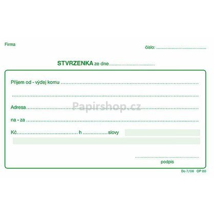 stvrzenka A6 OP080