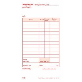 OP321 PARAGON DAŇOVÝ DOKLAD  7,5 x 14,8 cm NCR