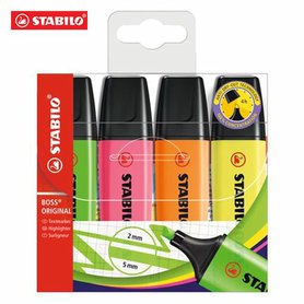 ZVÝRAZŇOVAČ STABILO BOSS neon  4 barvy 70/4