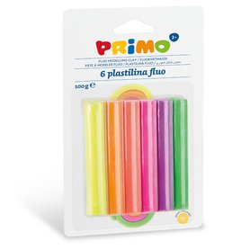 Plastelína PRIMO FLUO, 6 x 170 g, mix barev