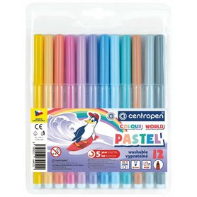 7550 = 7790/12 CENTROPEN POPIS. SADA 12ks trojhr. pastelové