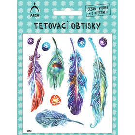 Dětské tetovací obtisky - pírka 2583