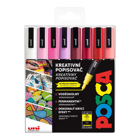 Posca sada popisovačů PC-3M, LOVE, 0,9 - 1,3 mm, mix teplých tónů (8 ks)