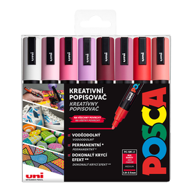 Posca sada popisovačů PC-5M, LOVE, 1,8 - 2,5 mm, mix teplých tónů (8 ks)