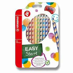 PASTELKY STABILO EASY Ergonomické pro Praváky 12ks - sada s ořezávátkem 332/12